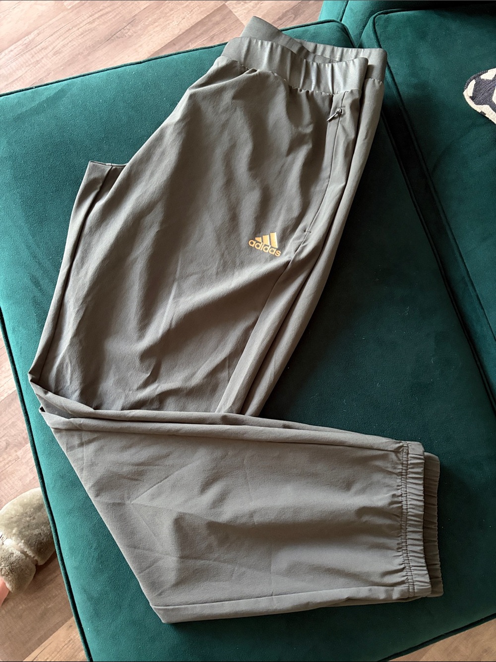 adidas Olive Green Lightweight Track Joggers